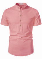 BLUE ROBED men's Half Sleeve Casual Cotton Kurta Office Wear in Peach view 40