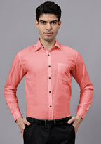 Men's Cotton Blend Slim Fit Formal Shirt in Beige by BLUE ROBED, fabric detail