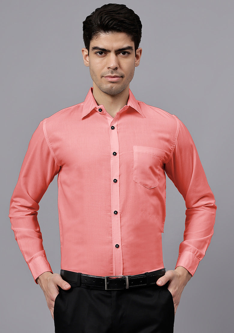 Men's Cotton Blend Slim Fit Formal Shirt in Beige by BLUE ROBED, fabric detail