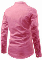 BLUE ROBED men's Casual Slim Fit Full Sleeve Double Pocket Cotton Kurta in Peach view 86