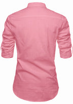 BLUE ROBED men's Casual Slim Fit Full Sleeve Kurta in Peach view 60