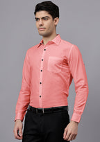 Men's Cotton Blend Slim Fit Formal Shirt in Beige by BLUE ROBED, front view