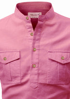 BLUE ROBED men's Casual Slim Fit Full Sleeve Double Pocket Cotton Kurta in Peach view 87
