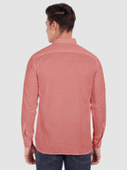 BLUE ROBED men's Casual Slim Fit Full Sleeve Cotton Kurta in Peach view 55