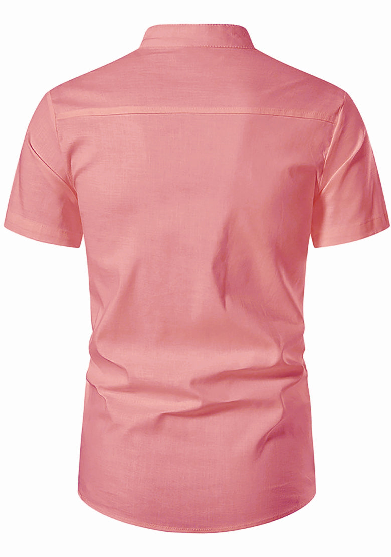 BLUE ROBED men's Half Sleeve Casual Cotton Kurta Office Wear in Peach view 42