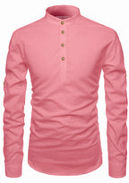 BLUE ROBED men's Casual Slim Fit Full Sleeve Kurta in Peach view 61
