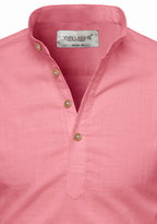 BLUE ROBED men's Casual Slim Fit Full Sleeve Kurta in Peach view 62
