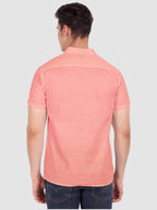 BLUE ROBED men's Half Sleeve Casual Cotton Kurta Daily Wear in Peach view 50