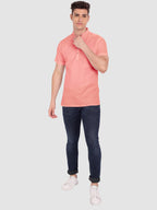 BLUE ROBED men's Half Sleeve Casual Cotton Kurta Daily Wear in Peach view 51