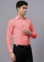 Men's Cotton Blend Slim Fit Formal Shirt in Beige by BLUE ROBED, view