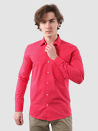 Men's Formal Full Sleeve Plain Shirt in White by BLUE ROBED, fabric detail