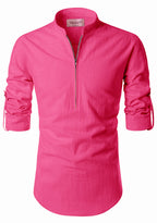BLUE ROBED men's Casual ZIP Style Full Sleeve Kurta in Pink view 50