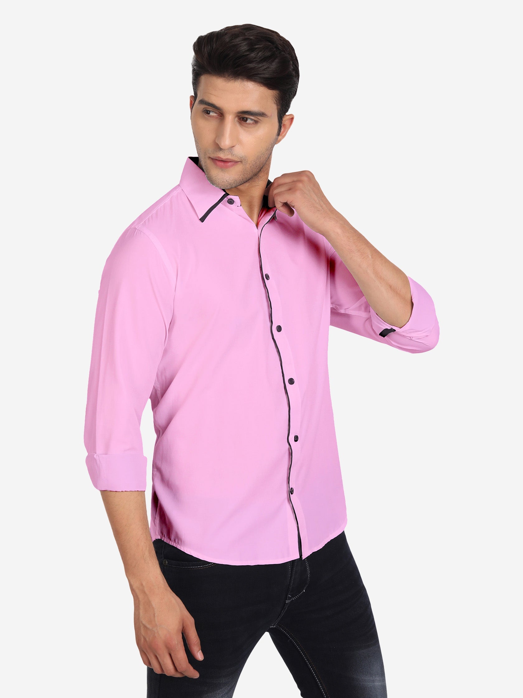 Men's Casual Full Sleeve XMan Shirt in White by BLUE ROBED, front view