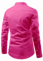 BLUE ROBED men's Casual Slim Fit Full Sleeve Double Pocket Cotton Kurta in Pink view 93