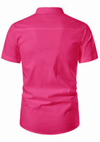 BLUE ROBED men's Half Sleeve Casual Cotton Kurta Office Wear in Pink view 46