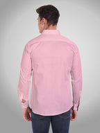 Men's Casual Full Sleeve Silver Button Shirt in White by BLUE ROBED, style view