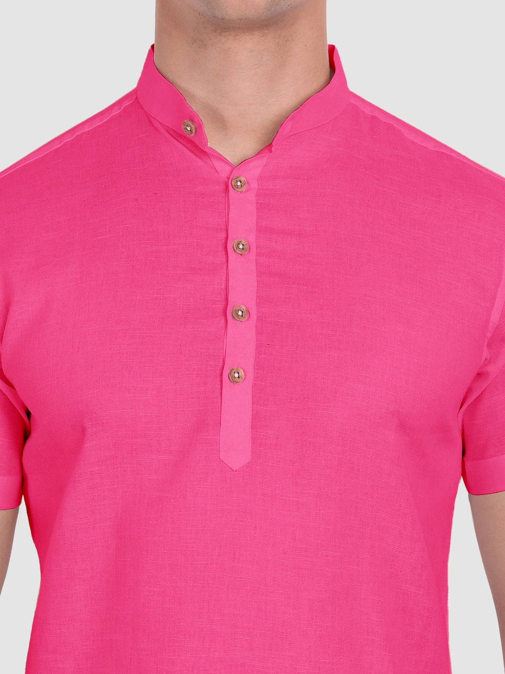 BLUE ROBED men's Half Sleeve Casual Cotton Kurta Daily Wear in Pink view 54