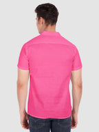 BLUE ROBED men's Half Sleeve Casual Cotton Kurta Daily Wear in Pink view 55