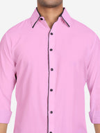 Men's Casual Full Sleeve XMan Shirt in White by BLUE ROBED, back view