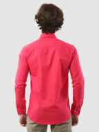 Men's Formal Full Sleeve Plain Shirt in White by BLUE ROBED, back view