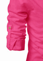 BLUE ROBED men's Casual Slim Fit Full Sleeve Kurta in Pink view 70