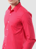 Men's Formal Full Sleeve Plain Shirt in White by BLUE ROBED, detail view