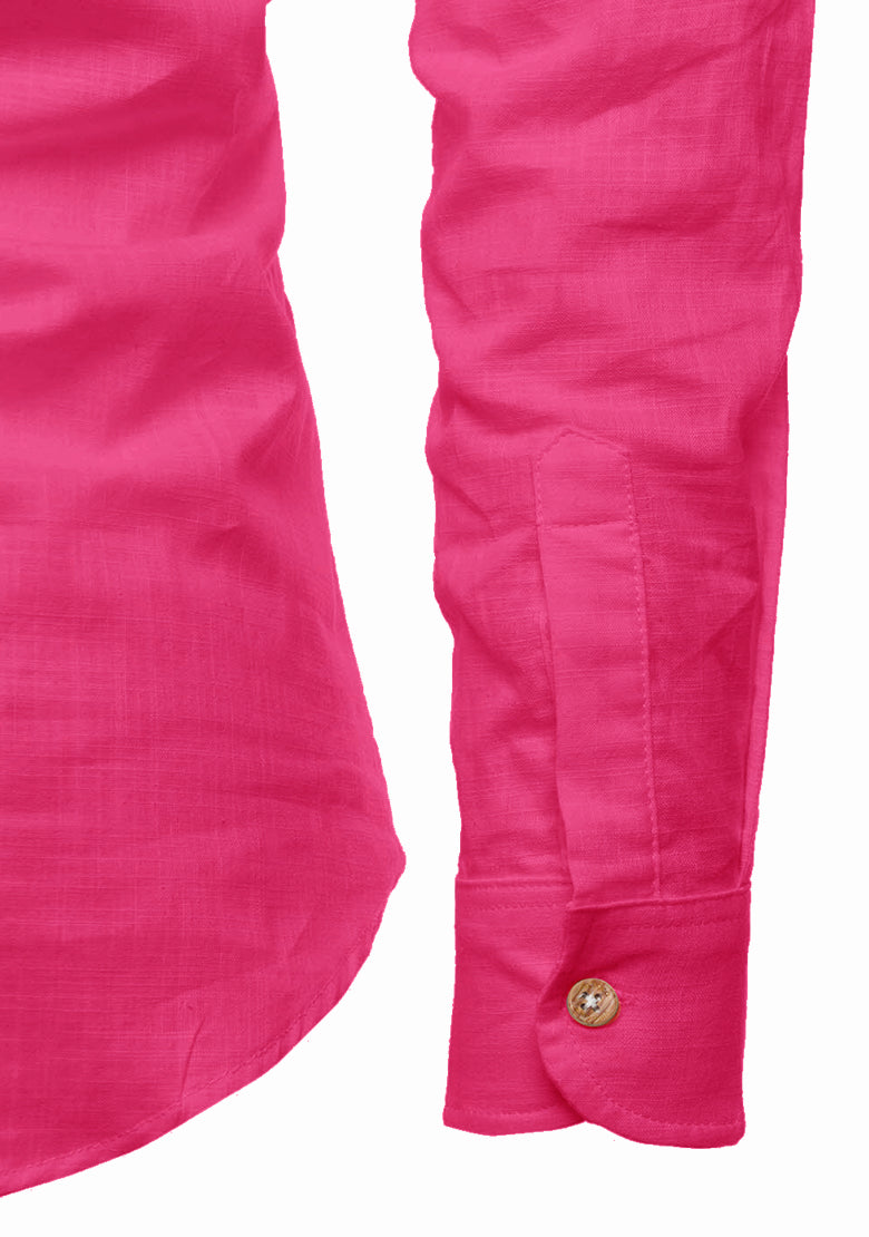 BLUE ROBED men's Casual Slim Fit Full Sleeve Kurta in Pink view 71