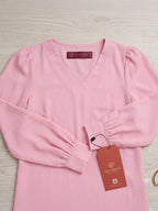 Women’s Crepe Formal Top | Elegant V-Neck Office Wear Blouse