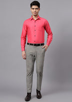 Men's Cotton Blend Slim Fit Formal Shirt in Beige by BLUE ROBED, view