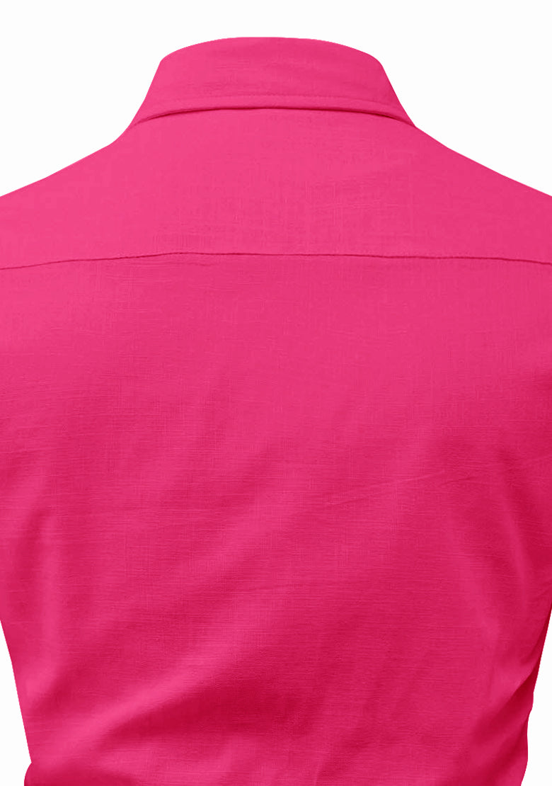 BLUE ROBED men's Full Sleeve Casual Cotton Kurta in Pink view 71