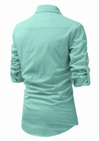 BLUE ROBED men's Full Sleeve Casual Cotton Kurta in Pista view 106