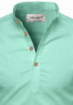 BLUE ROBED men's Casual Slim Fit Full Sleeve Kurta in Pista view 119