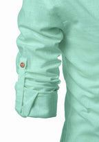 BLUE ROBED men's Casual Slim Fit Full Sleeve Kurta in Pista view 120