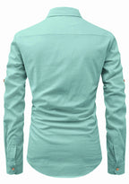 BLUE ROBED men's Full Sleeve Casual Cotton Kurta in Pista view 109