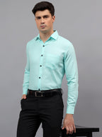 Men's Full Sleeve Spread Collar Premium Casual Shirt for Men in Black by BLUE ROBED, back view