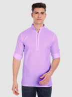 BLUE ROBED men's Casual ZIP Style Full Sleeve Cotton Kurta in Purple view 46