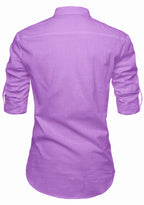 BLUE ROBED men's Casual Slim Fit Full Sleeve Kurta in Purple view 74