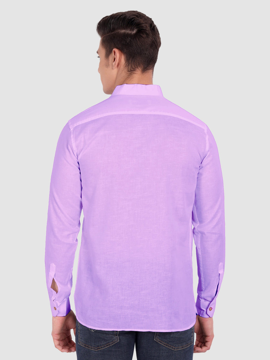 BLUE ROBED men's Casual ZIP Style Full Sleeve Cotton Kurta in Purple view 48