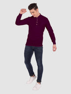 BLUE ROBED men's Casual Slim Fit Full Sleeve Cotton Kurta in Purple view 67