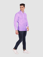 BLUE ROBED men's Casual ZIP Style Full Sleeve Cotton Kurta in Purple view 50