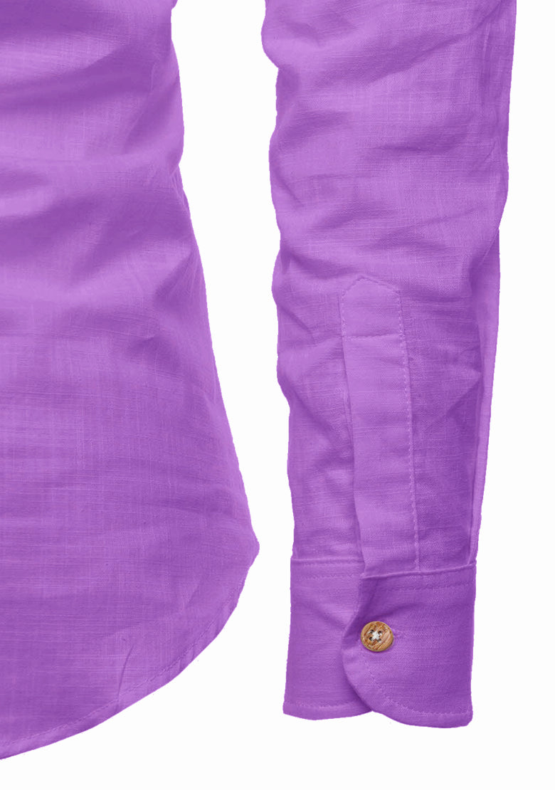 BLUE ROBED men's Casual Slim Fit Full Sleeve Kurta in Purple view 78