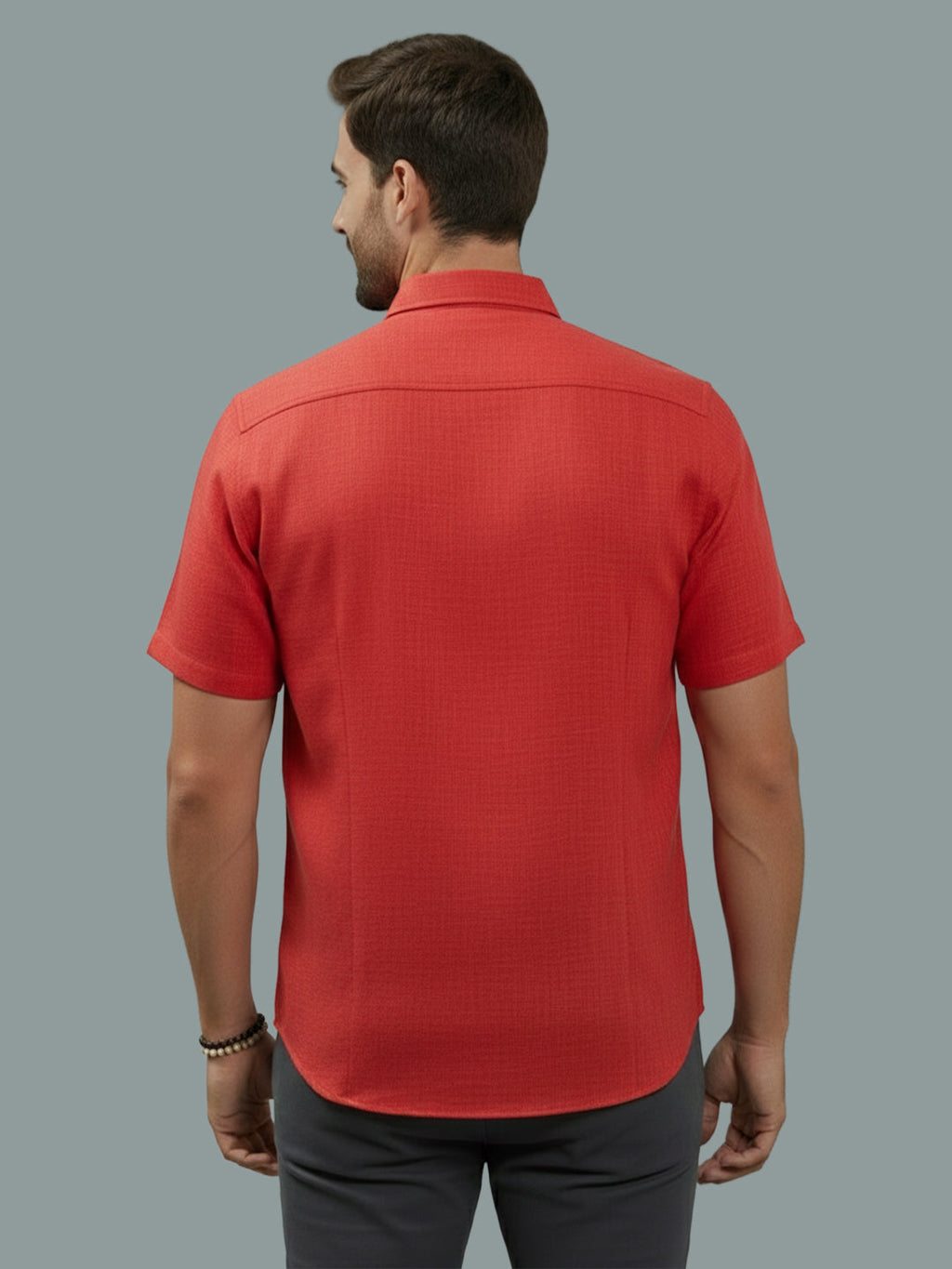 Half Sleeve Spread Collar Cotton Slim Shirt for Men and Boys in Shirt For Men And Yellow by BLUE ROBED, detail view