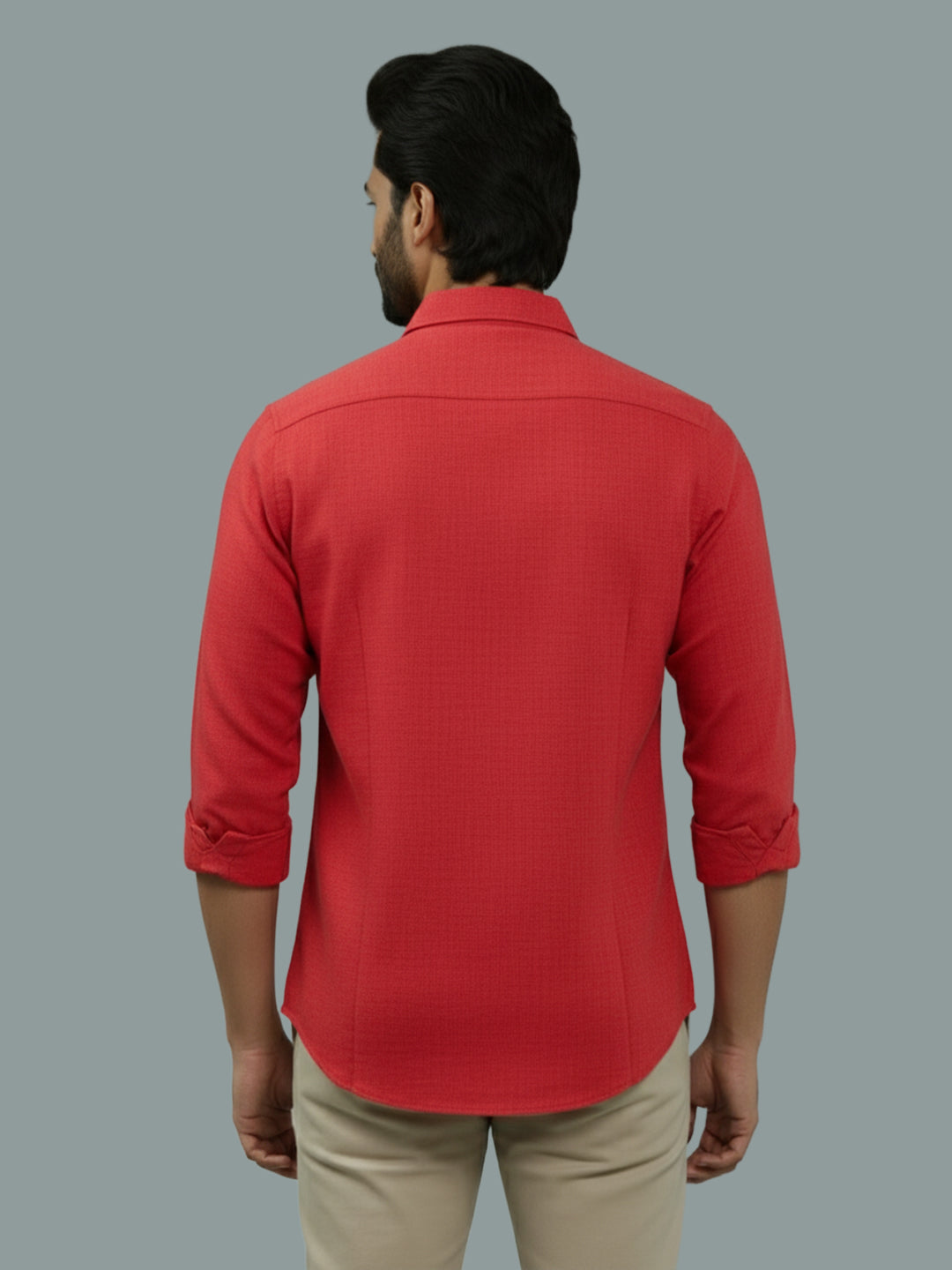 Full Sleeve Spread Collar Cotton Slim Shirt for Men and Boys in Shirt For Men And Green by BLUE ROBED, style view