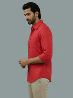 Full Sleeve Spread Collar Cotton Slim Shirt for Men and Boys in Shirt For Men And Green by BLUE ROBED, fit view