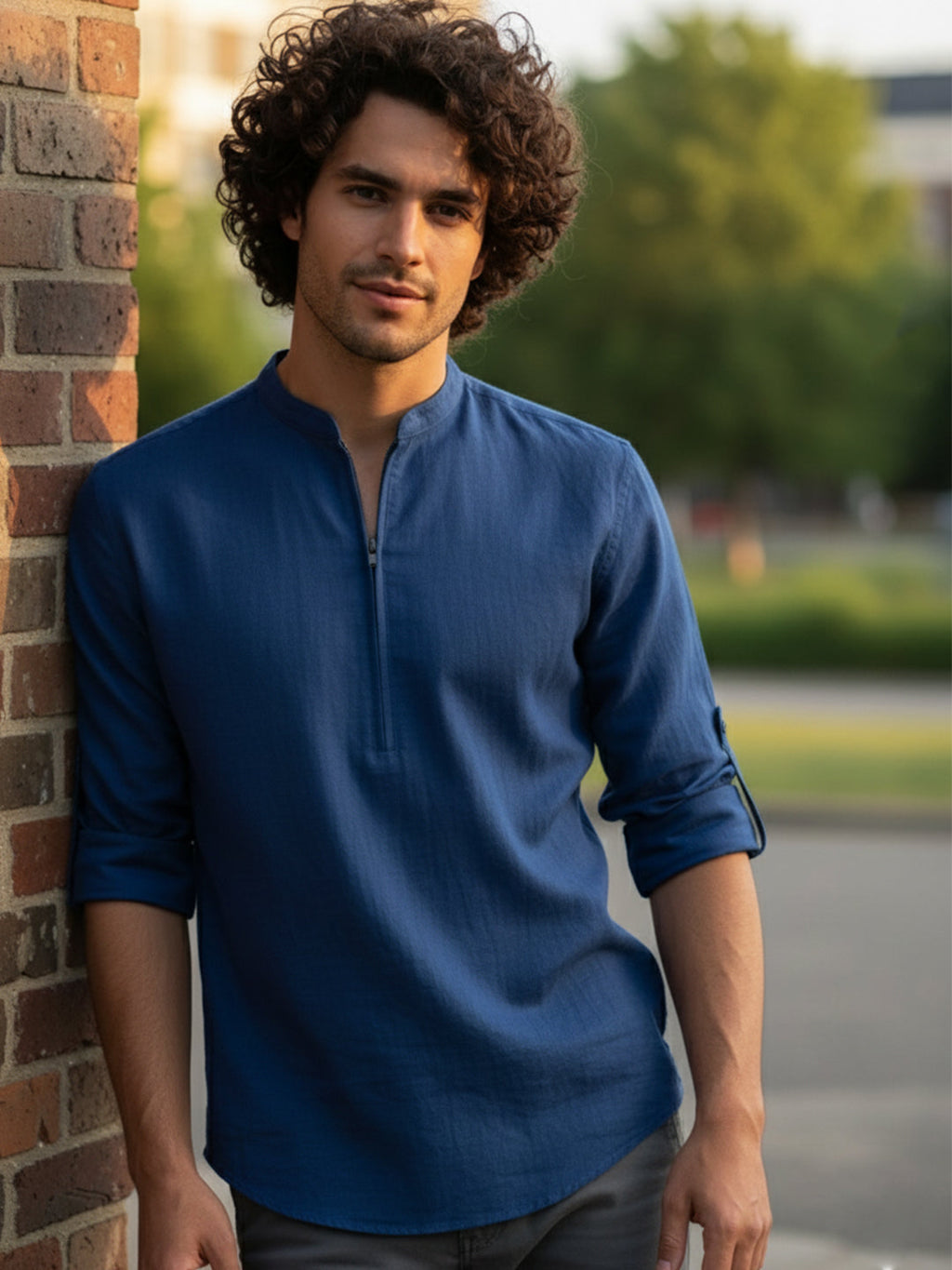 BLUE ROBED Full Sleeve Kurta for men Daily Wear in Royal Blue view 63