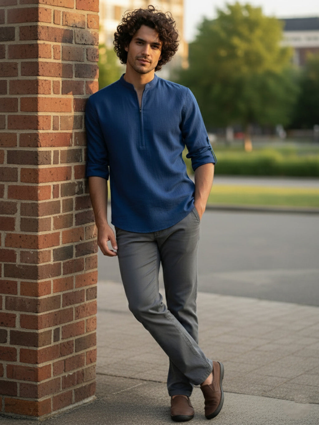 BLUE ROBED Full Sleeve Kurta for men Daily Wear in Royal Blue view 66
