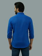 Full Sleeve Spread Collar Cotton Slim Shirt for Men and Boys in Shirt For Men And Green by BLUE ROBED, front view