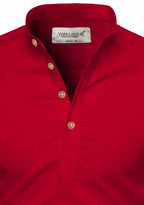 BLUE ROBED men's Casual Slim Fit Full Sleeve Kurta in Red view 40