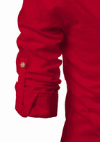 BLUE ROBED men's Casual Slim Fit Full Sleeve Kurta in Red view 41