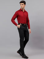 Men's Full Sleeve Spread Collar Premium Casual Shirt for Men in Black by BLUE ROBED, front view